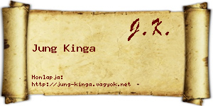 Jung Kinga névjegykártya